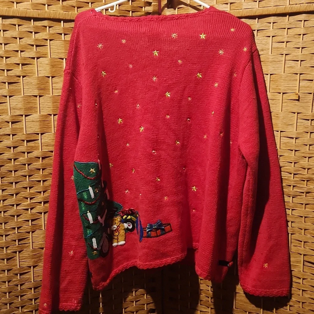 Designers Originals Studio, Vintage Holiday, Christmas, Colorful, Embroided Top